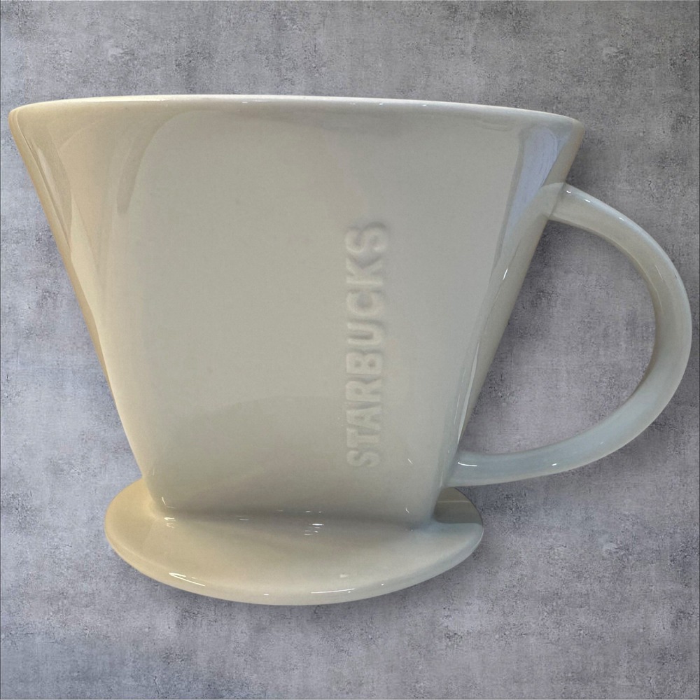 STARBUCKS White Ceramic -Pour Over Coffee Drip  Filter-‎ Excellent Condition
